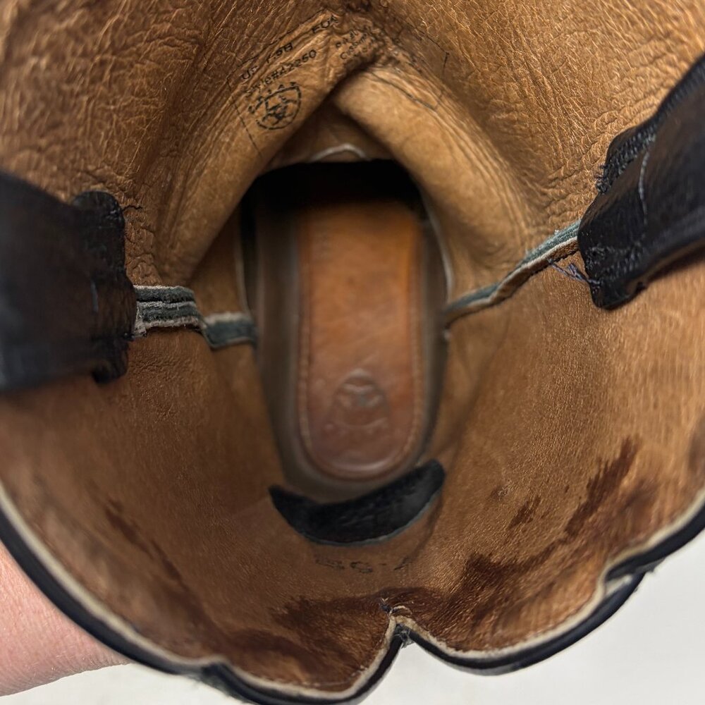 Ariat Black Western Cowboy Boots with Brown Accents - Picture 7 of 11